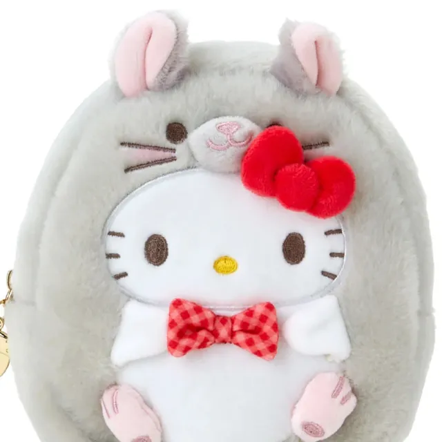 【SANRIO 三麗鷗】森林動物系列 絨毛造型化妝包 Hello Kitty