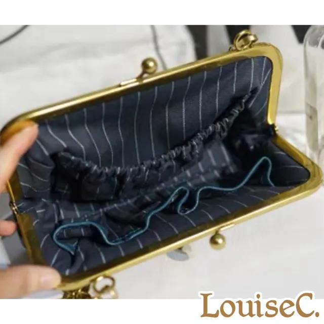 【LouiseC.】雙11 Tree House 高質感牛皮手拿口金包/鍊帶宴會真皮包-2色(TCHD7758)
