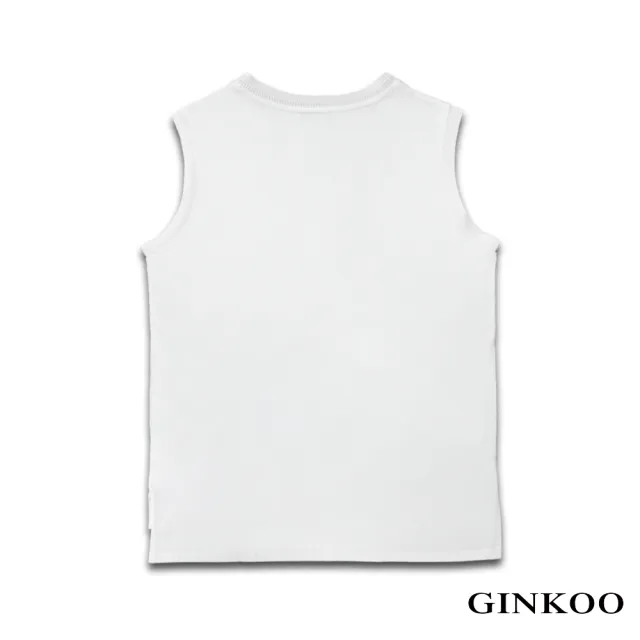 【GINKOO 俊克】字母刺繡圓領背心