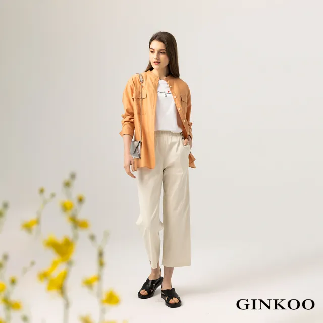 【GINKOO 俊克】字母刺繡圓領背心