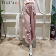 【Jessica Red】休閒時尚寬鬆皺褶直筒工裝長褲R53203