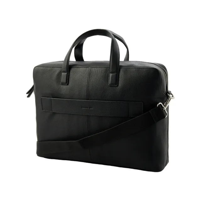 【Cerruti 1881】直播限定 限量2折 義大利原裝進口 頂級小牛皮公事包 全新專櫃展示品(黑色 CECA06580M)