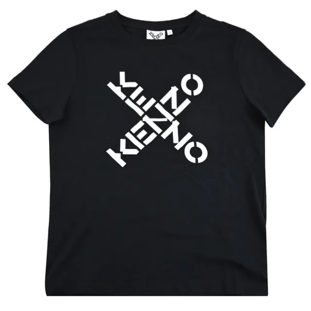 【KENZO】簡約品牌燙印LOGO素雅純棉質短T恤(黑)