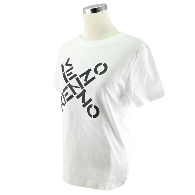 【KENZO】簡約品牌燙印LOGO素雅純棉質短T恤短T恤(白)