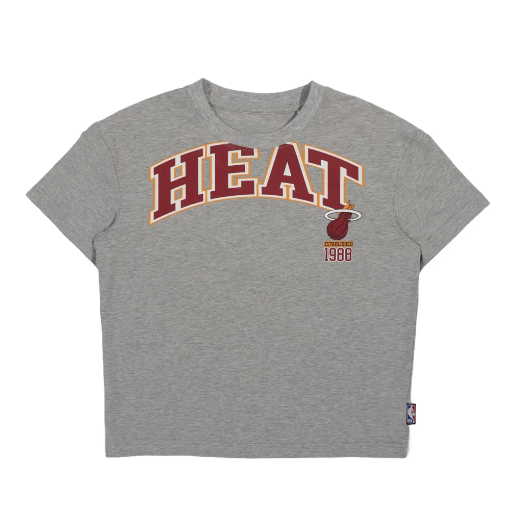 【NBA】NBA HEAT 短袖印花T恤 童裝上衣 拉格蘭袖 中性款 灰色 35261022 11 noB28