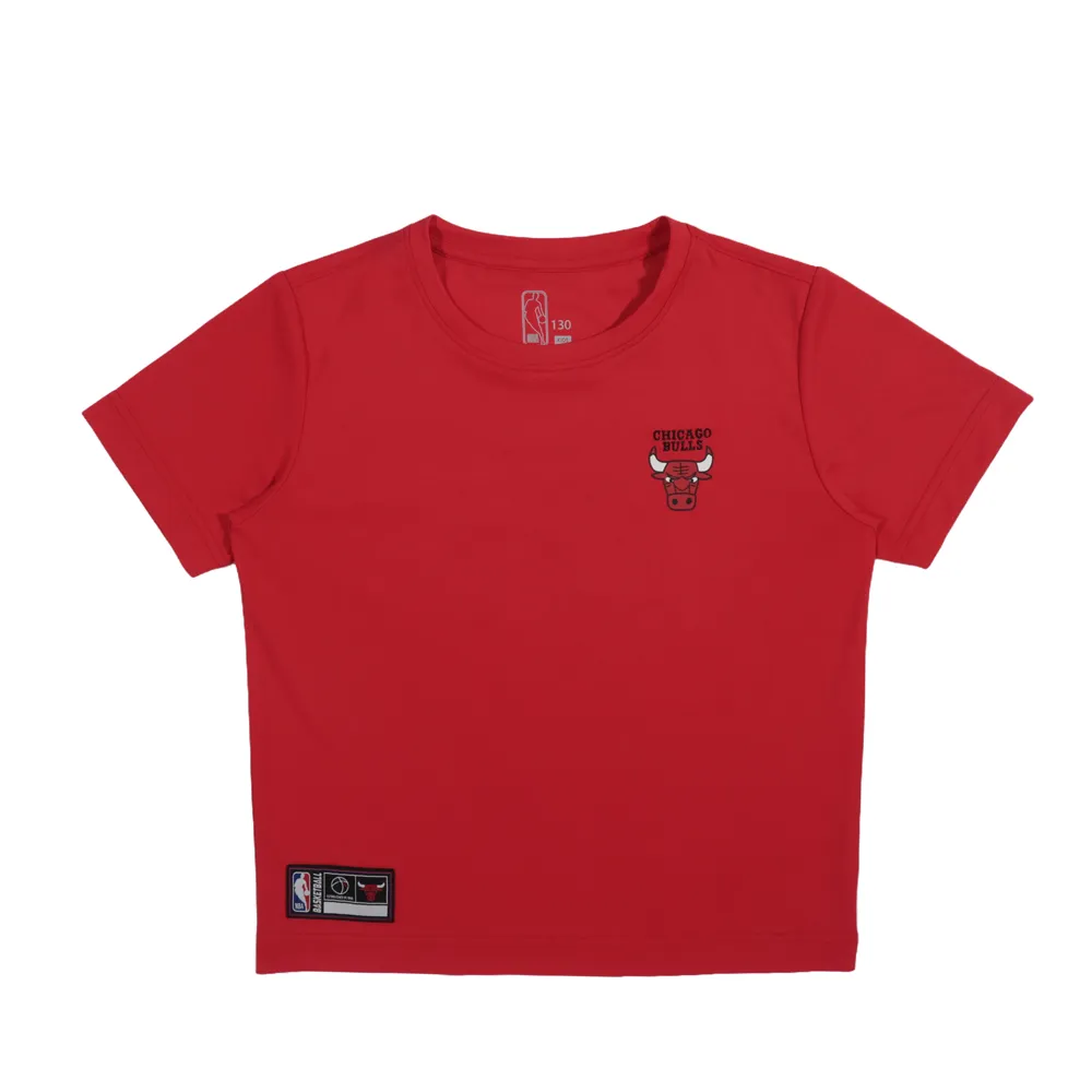 【NBA】NBA CHICAGO BULLS 短袖上衣 兒童T恤 紅色/小圖示 中性款 35261026 42 noB33