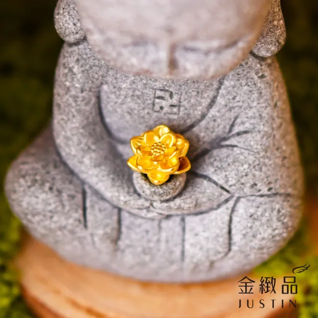 【金緻品】黃金擺件 蓮花佛祖 純金擺件 0.04錢 金蓮花 青砂石 砂岩 小石像 迷你佛像 佛陀 釋迦摩尼佛