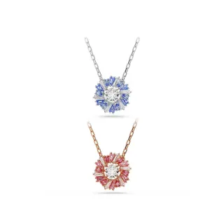 【SWAROVSKI 施華洛世奇】Idyllia 鏈墜 混合式切割 花朵 藍色/粉紅色(2色任選_情人節禮物)