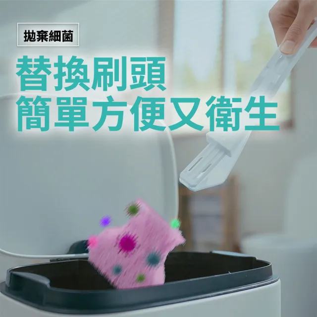 【3M】百利替換式馬桶刷-升級配方(1長桿1底座21刷頭)