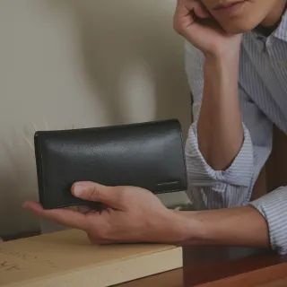 【金安德森】Moore 單窗翻蓋式長夾(魅惑黑)