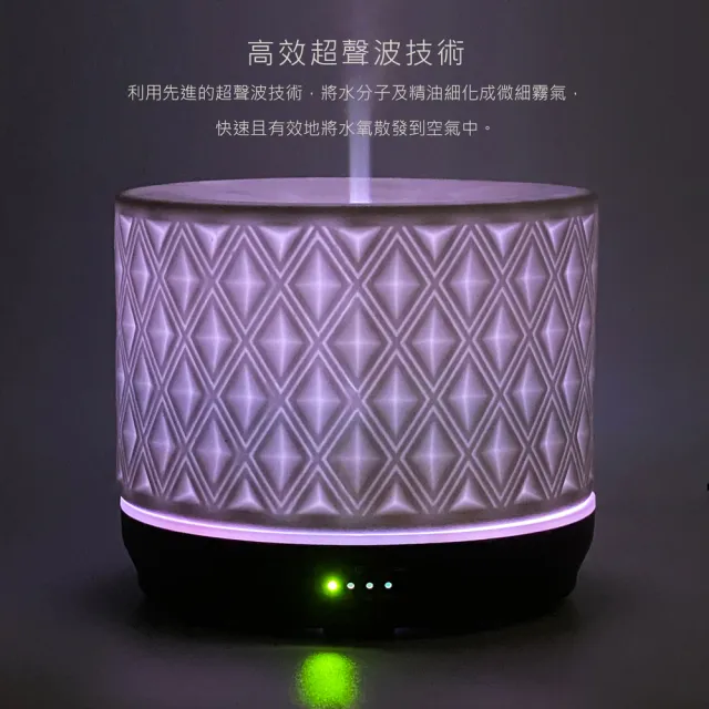 【Earnest Living】織光系列 陶瓷香氛機 500ml(加濕器/薰香機/香氛機/精油燈/水氧機)
