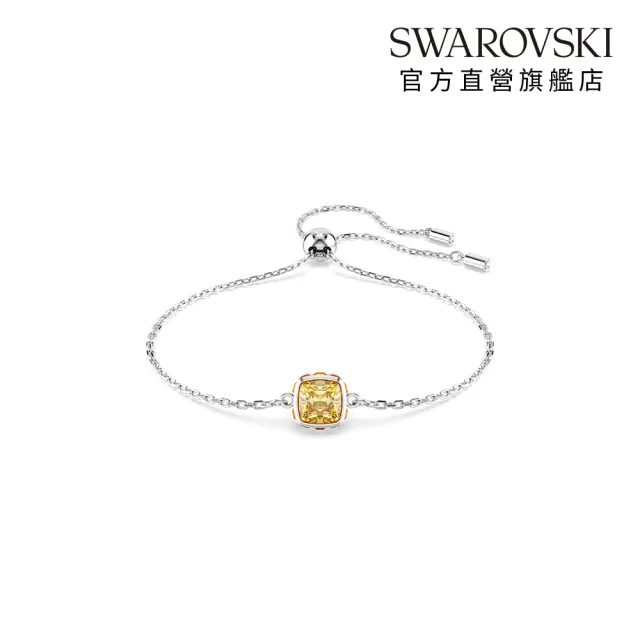 SWAROVSKI 施華洛世奇】Birthstone 手鏈方形切割鍍白金色(12色任