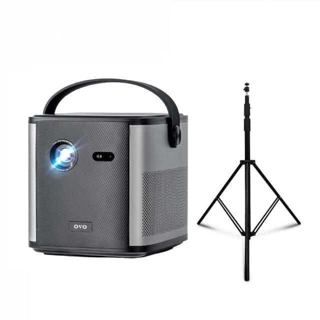 【OVO】1080P便攜智慧投影機 SD06腳架組(U8 1500流明 內建電池 娛樂/露營/戶外/商用)