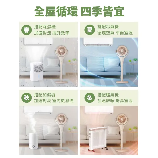 【UNIFUN】買一送一 智慧聲控3D立式空氣循環扇(全角度擺頭 DC循環扇 靜音循環扇 DC變頻 電風扇)