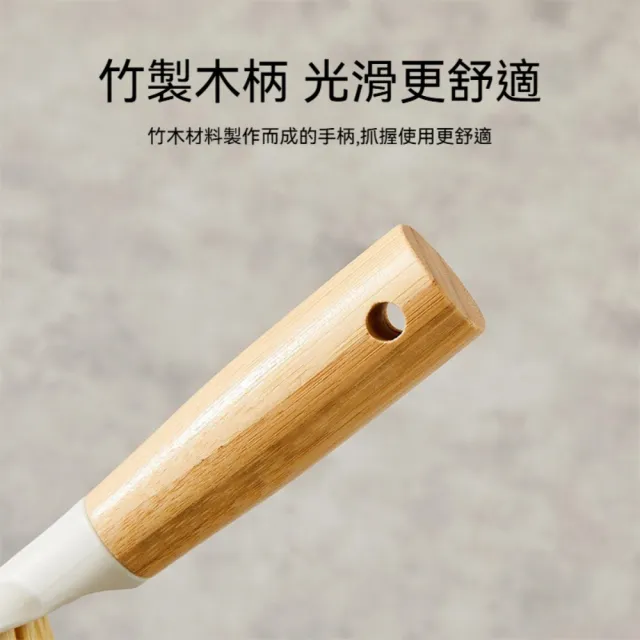 【Dagebeno荷生活】帶刮齒濃密刷毛迷你桌面掃把 竹製手柄緊貼不漏灰掃把簸箕組(2入)