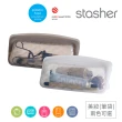 【美國Stasher】筆袋美妝袋2色可選｜矽膠密封防漏收納袋(專利封口、輕鬆按壓超強防漏、透明袋身方便拿取)