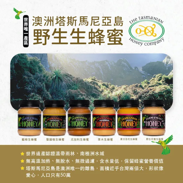【THE TASMANIAN HONEY COMPANY】澳洲塔斯馬尼亞島野生花蜜生蜂蜜-500g(Wild Flower)