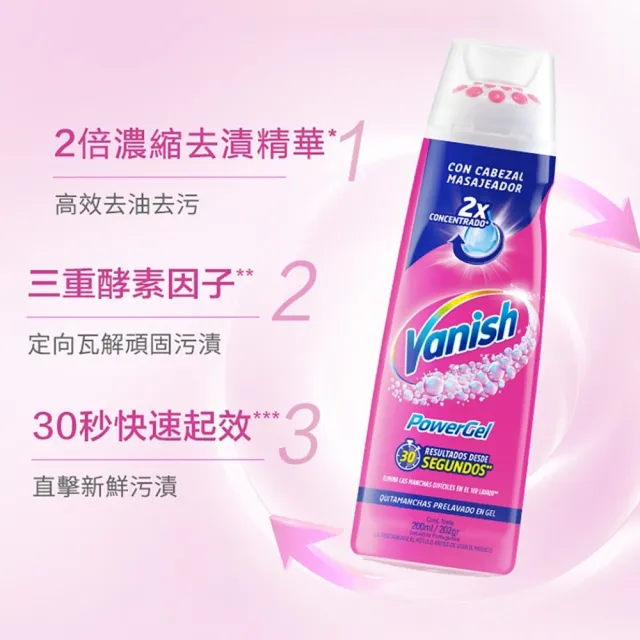 【Vanish 漬無蹤】新一代碧蓮去漬凝膠200mlx3(衣服去漬/去污/去漬筆/去油污)