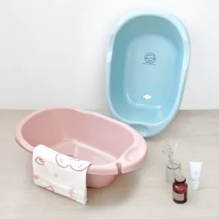 【PUKU 藍色企鵝】Smile 嬰兒 浴盆 澡盆 38L(藍色/粉色)