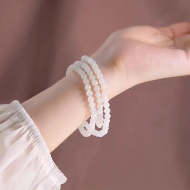【LEESA】和田玉手串\白玉手串\手串\串珠\手鏈\平安手鍊\手鍊\玉\手串珠\手串配件\小飾品\
