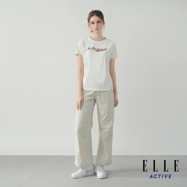 【ELLE ACTIVE】女款 法式簡約機能短袖T恤-白色(EA25S1W1611-90)