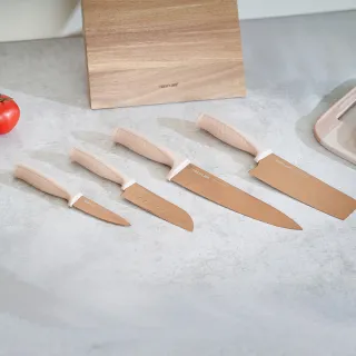 【NEOFLAM】鈦金刀具4件組(8吋主廚刀/6.5吋菜刀/5吋三德刀/3.5吋萬用刀)