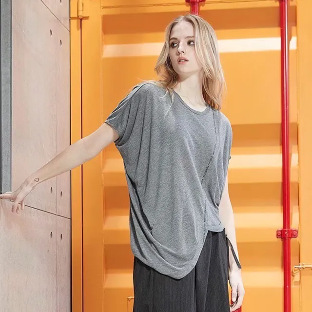 【ICHE 衣哲】Cop.Copine 法國原裝進口親膚不規則剪裁棉麻造型上衣