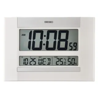 【SEIKO 精工】溫濕度顯示 座掛兩用電子鬧鐘(QHL088W/速)