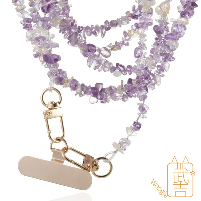 【Woogie武吉珠寶】紫黃雙晶手機掛繩(120cm)