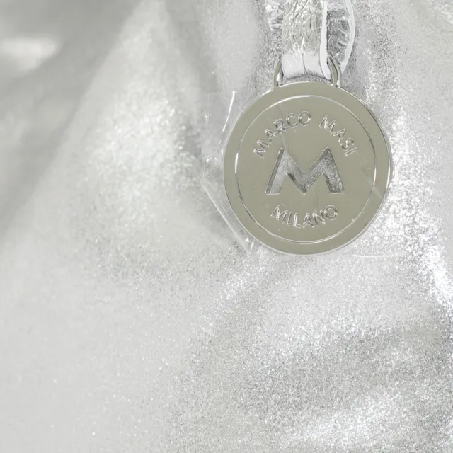 【Marco Masi Milano】義大利手工真皮 小牛皮銀色柔軟手提包(冰河銀色)