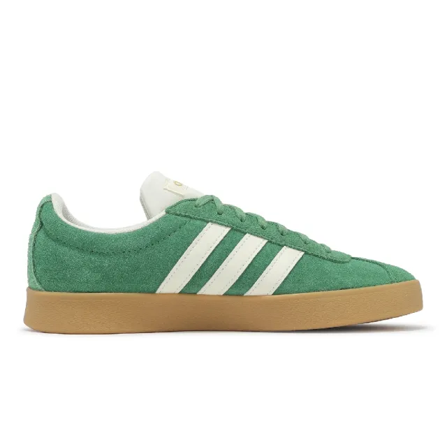 【adidas 愛迪達】休閒鞋 VL Court 2.0 男鞋 女鞋 綠 米白 復古 麂皮 膠底 愛迪達(JH5077)