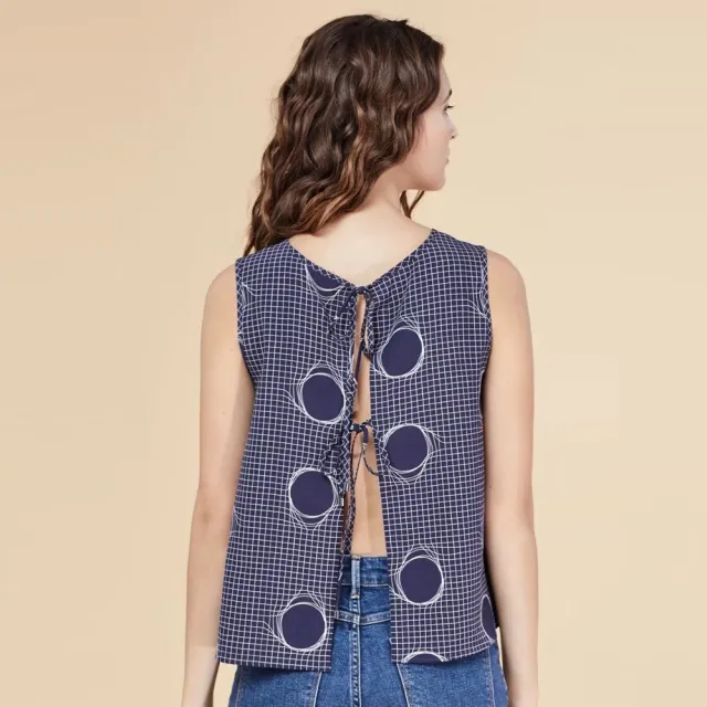 【ICHE 衣哲】Cop.Copine 法國原裝進口圓點紋理無袖棉麻上衣