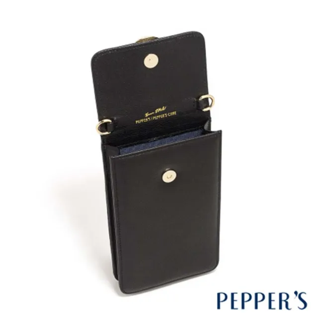 【PEPPER’S】交換禮物 CROWN 羊皮鍊背隨行包 - 櫻桃紅/煙燻黑(隨行包 手機包 女包 斜背包)