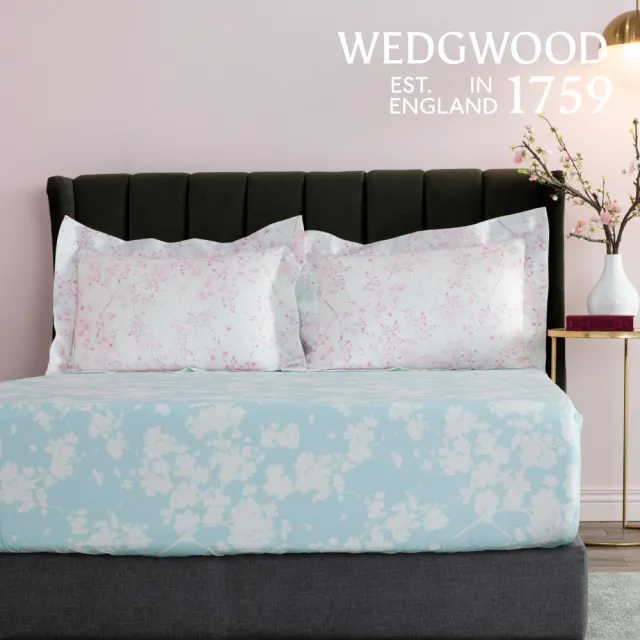 【WEDGWOOD】經典印花 床包枕套三件組(雙人｜天絲/長纖棉 任選)