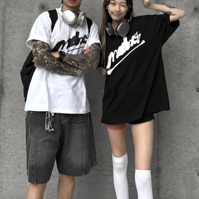 【AMERO】男裝 女裝 短袖圓領T恤(男裝 女裝 短袖圓領T恤 手繪英文字印花 寬鬆)