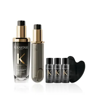 【KERASTASE 巴黎卡詩】黑鑽極萃逆時玫瑰香氛露75ml+填裝瓶75ml(新升級/護髮油)