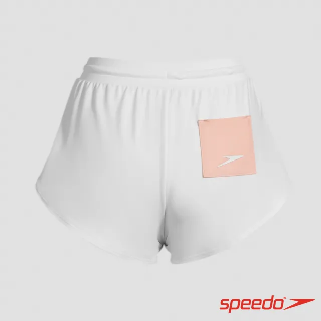 【SPEEDO】女 海灘短褲SunProtection2.0(白/粉)