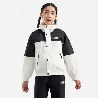 【The North Face 官方旗艦】北面兒童米白色DWR防潑水防風外套｜8B80QLI