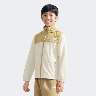【The North Face 官方旗艦】北面兒童卡其色UPF防曬防風外套｜87ZEROR(抗UV/涼感科技)
