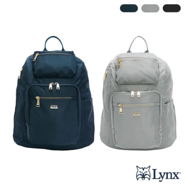 【LYNX】美國山貓嚴選防潑水斜紋牛津布後開式防盜後背包 - 多色可選(大)