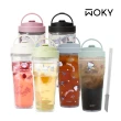 【WOKY 沃廚】三麗鷗聯名_渾圓杯 Ecozen純透款 880ml-附彈跳吸管(隨行杯/吸管杯/保溫杯瓶/保冰杯瓶/水壺)