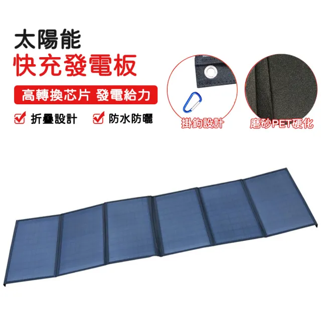 太陽能板 60W 太陽能充電板 太陽能發電設備( 單晶硅 ETFE面板 USB+DC輸出 可充手機/平板)
