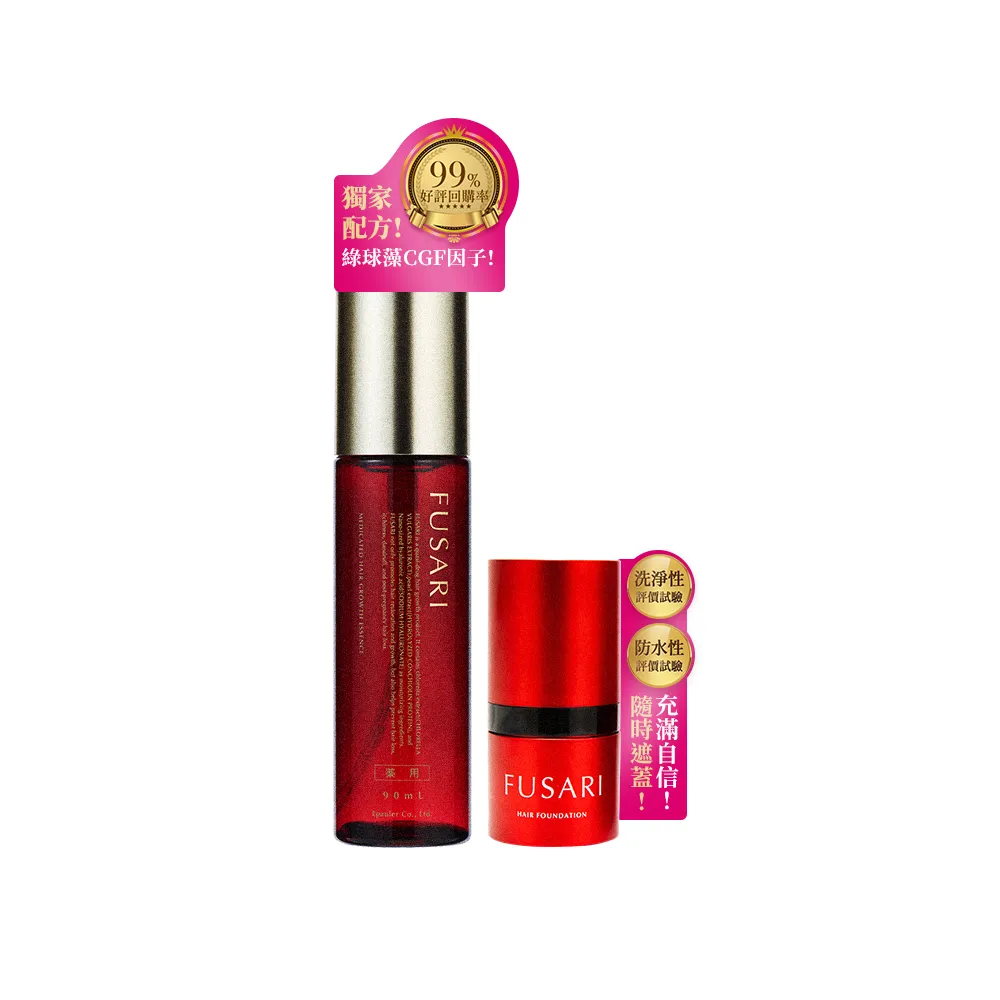 【FUSARI 馥絲麗】盈潤養髮精華90ml+速染蓬髮粉撲8g(養髮液 頭皮養護 頭皮護理 頭皮水)