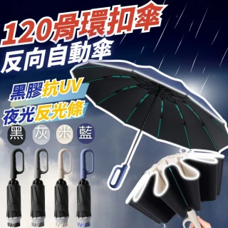【QW家居】買一送一 120骨反向自動傘 雙龍骨雨傘  加大雨傘 摺疊傘(晴雨兩用 雨傘 折疊傘 自動傘 反向)