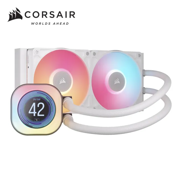 【CORSAIR 海盜船】iCUE LINK TITAN LCD 240 RGB CPU水冷散熱器(白)