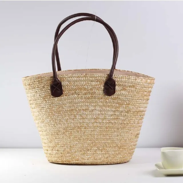 【米蘭精品】現貨+預購 女草編包手提包渡假單肩側背包大容量藤編織包包(刺繡草編手提包t1ly55)