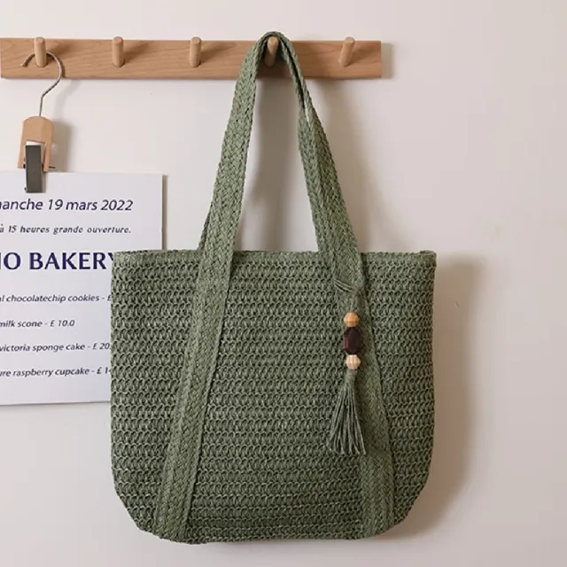 【米蘭精品】雙11優惠 女草編包手提包渡假單肩側背包大容量藤編織包包(大容量3色t1ly54)