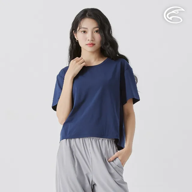 【ADISI】女彈性乾爽快排短上衣 AL2511064 深藍 M-2XL(吸濕排汗 快乾 排汗衣)