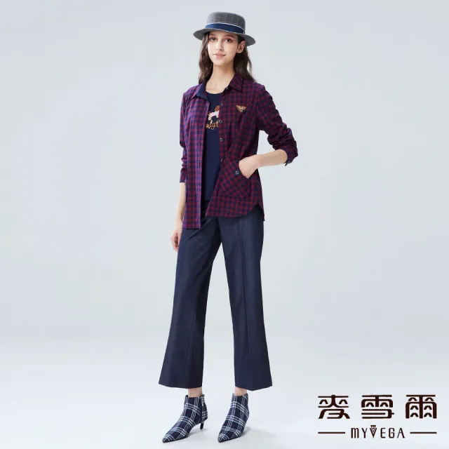 【MYVEGA 麥雪爾】格紋造型M字鑽外套-紅(新年紅色開運穿搭)