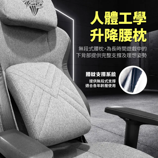 【PC Park】PG-350 人體工學電競椅 本島免費宅配不組裝  暗夜灰/可調式腰枕(電腦椅 承重180公斤)